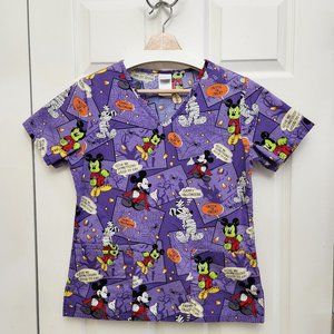 Disney Halloween Mickey Mouse Scrub Top
